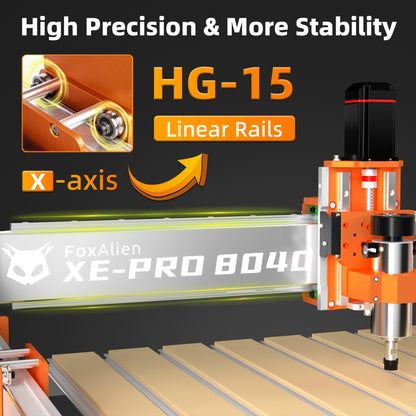 FoxAlien XE-PRO 8040 X-axis Extension Kit with Upgraded Hybrid Spoilboard Worktable, Compatible with XE-PRO CNC Router Machine