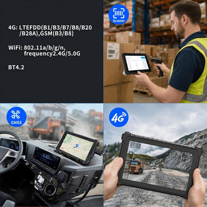 Tokigns 10.1 inch Rugged Tablet with 2D Barcode Scanner, Windows 11 Pro, 4G LTE, WiFi, GPS, NFC, 8GB+256GB Industrial Tablet PC, IP67 Waterproof, Sunlight Readable, Fingerprint, USB-C, 8000mAh
