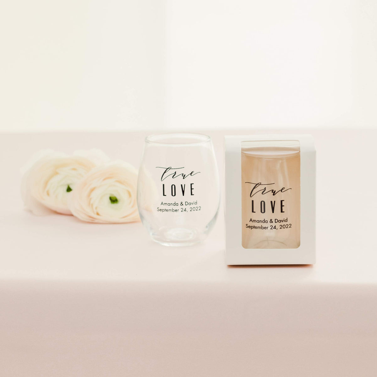 WEDDINGSTAR Personalized Small Stemless Wine Glass 9oz - 108 pack