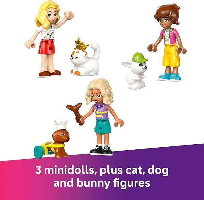 LEGO Friends Pet Accessories Shop Pretend Play Set - Building Toy for Kids Girls and Boys Ages 6+ - with 3 Minidolls Toy Dog Cat &amp Rabbit - Gift Idea for Birthday - 42650