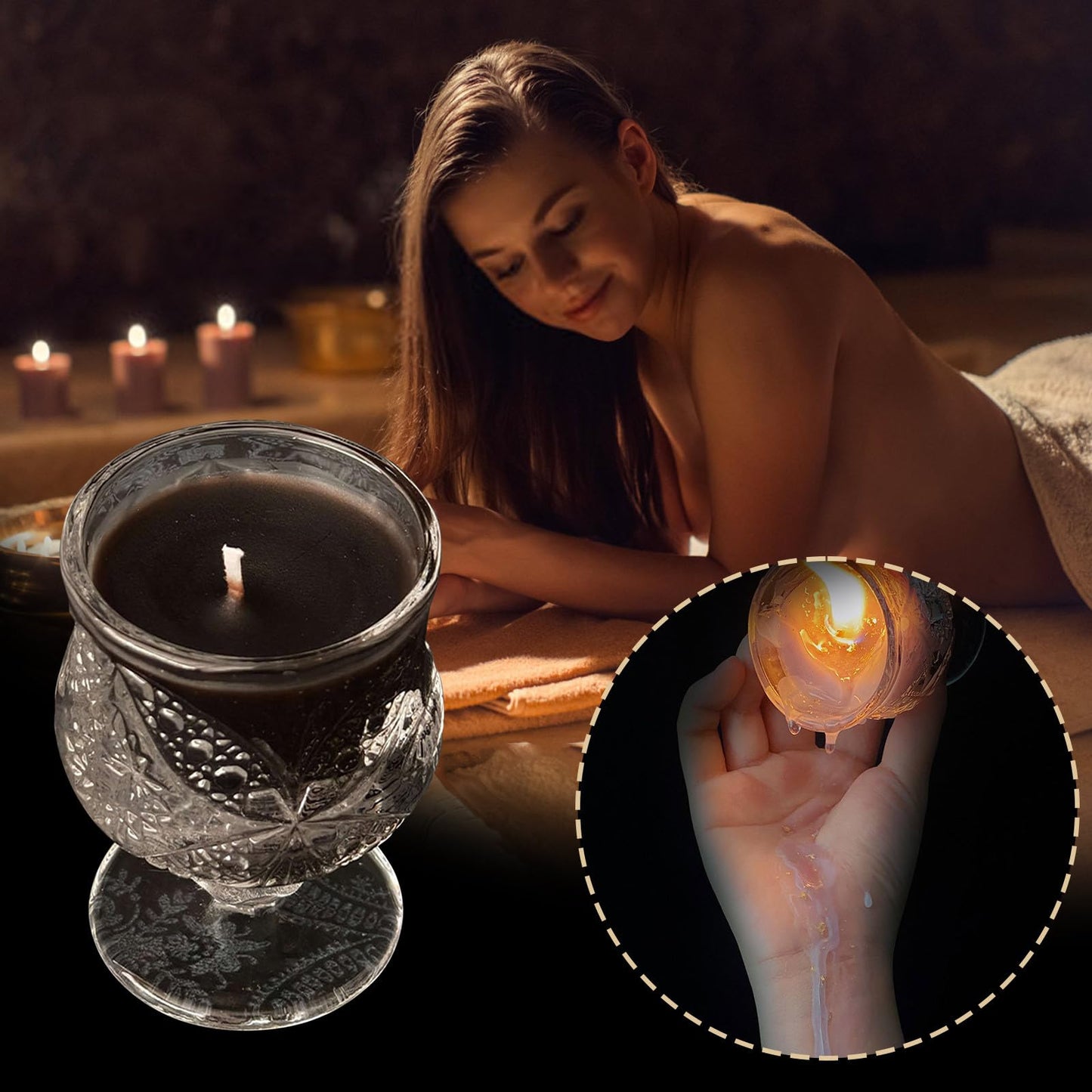 Low Temperature Candles Wine Cup Shaped in The Dark Scented Candles Low Heat Romantic Wax Play Candles Body Safe Low Temp Drip Candles Massage Soy Candles (F)