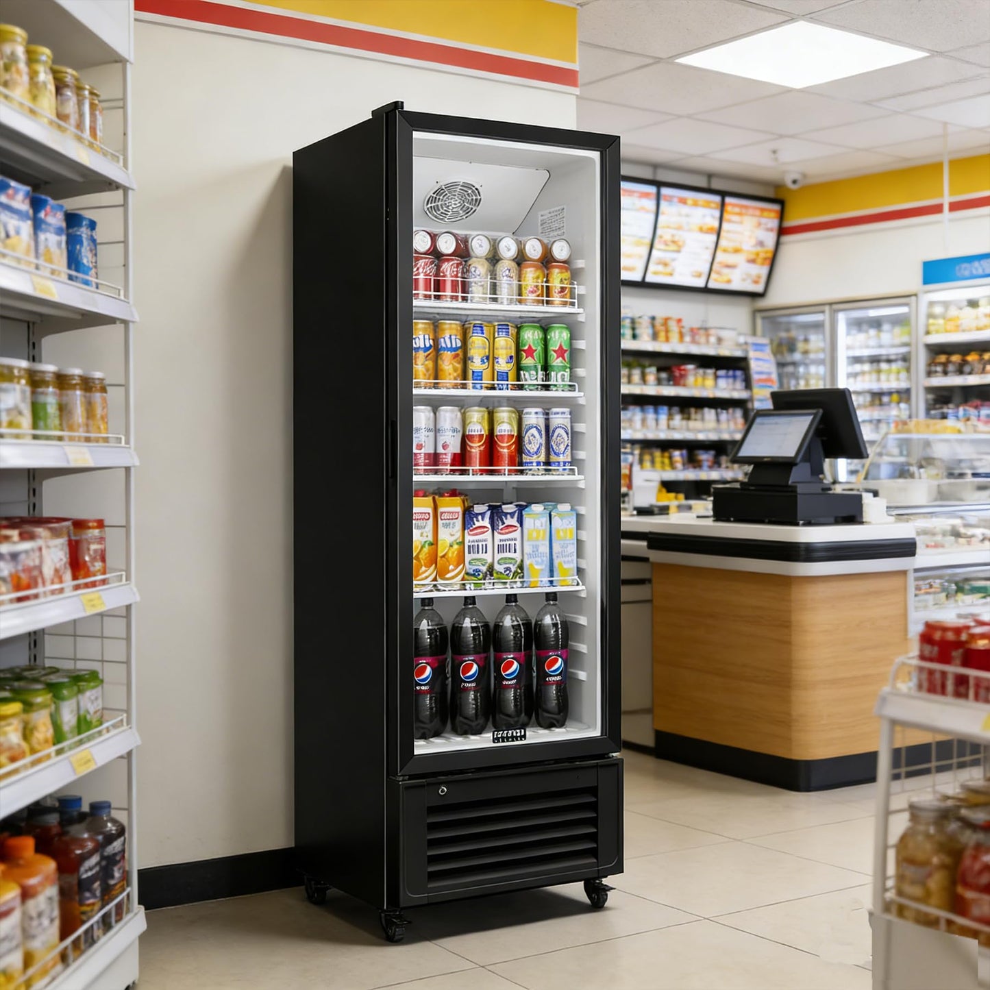 BODEGACOOLER Commercial Beverage Refrigerator, 264 cans & 120 Bottles Display Fridge, Soft LED Light & Automatic Defrost, Commercial Merchandiser Refrigerators,For Office,Home,Garage,Gym,Shop,Man cave