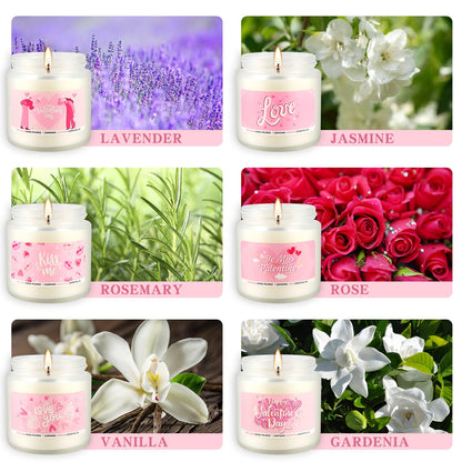 Set of 12 Valentines Scented Candles -3.5oz Romantic Candle Gifts,Wife, Girlfriend,Wedding Day,Anniversary, Long Lasting Soy Candles