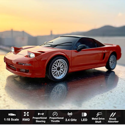 LDRC Drift Car RWD 1/18 Scale RC Drift Car with Gyro Racing Remote Control Cars for Adult Hobby Drifting Toy Proportional Throttle Steering ESP Gyroscope Metal Drive Shaft LD1803