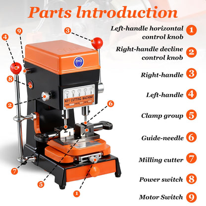 180W Horizontal Automatic Keys Duplicator, 110V Hardware Cutter Machine for Cut Metal Parts, Commercial Cutting Machine, for Hardware Stores, Hotels