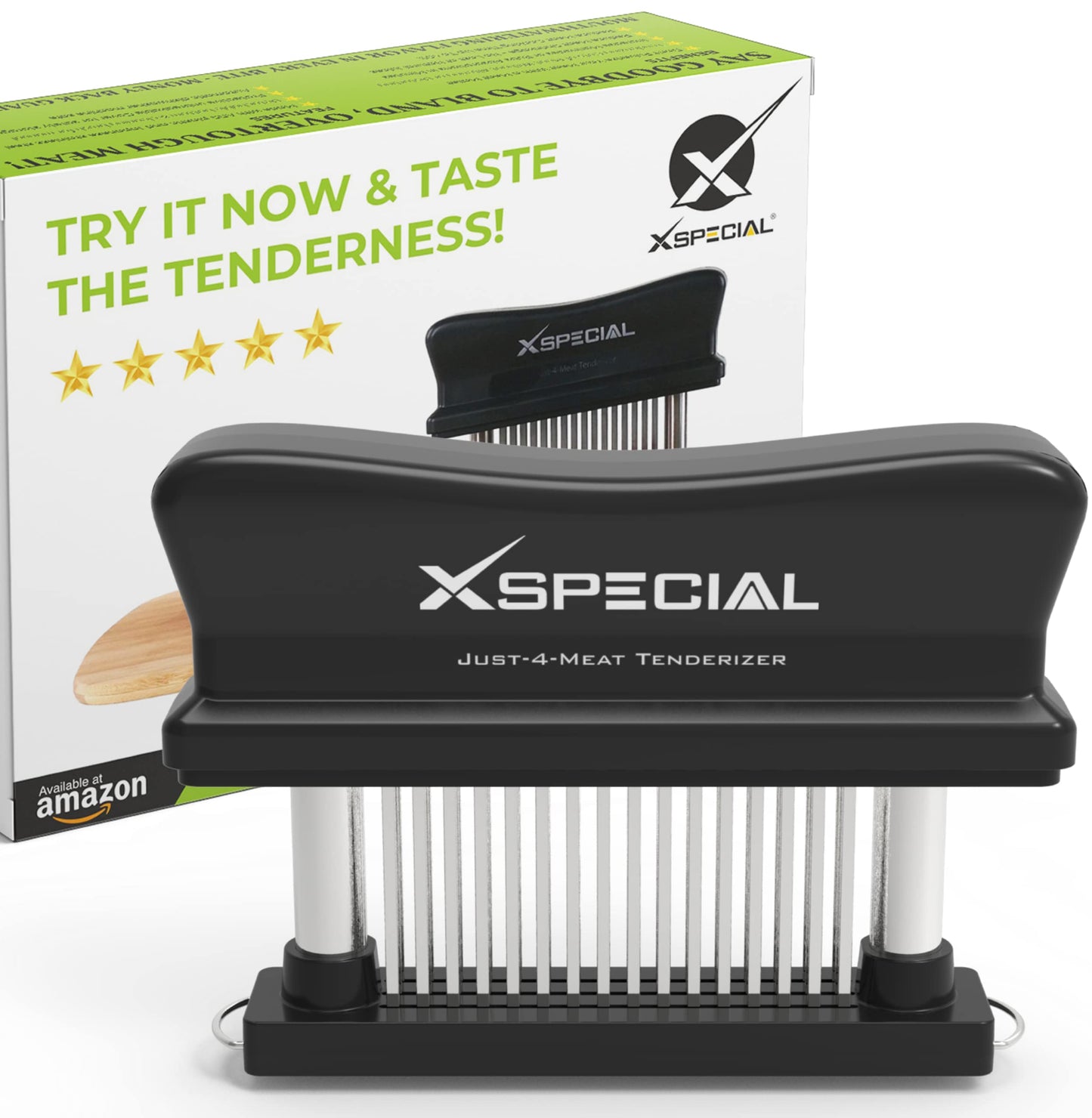 XSpecial Meat Tenderizer Tool 48 Blades Stainless Steel - Kitchen Cooking Gadgets Tools with Ultra Sharp Needle That Makes Steak & Chicken Tender - No More Hammer, Meat Pounder Or Mallet