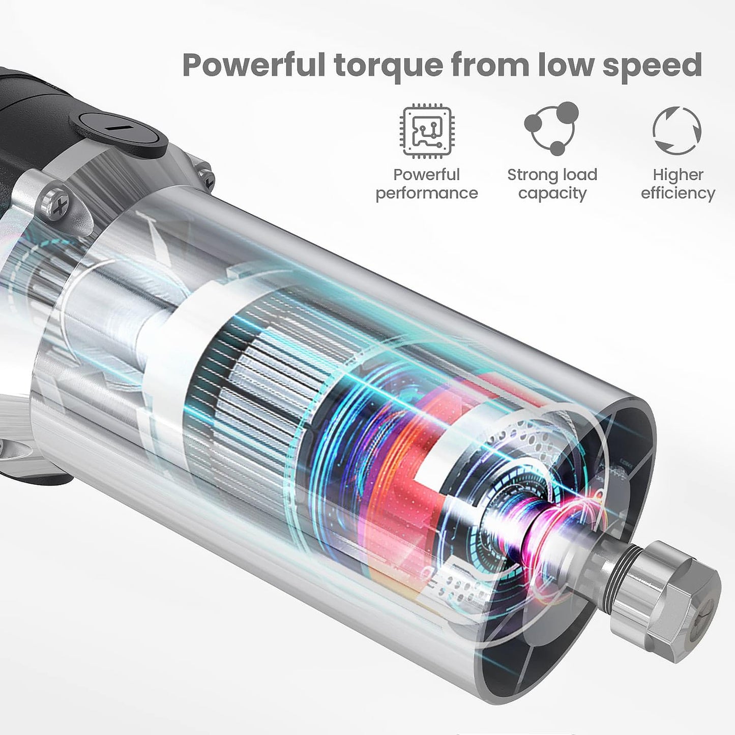 NymoLabs 710W CNC Router Spindle Motor with Speed Display, 6-Speed Adjustable (7000–30000 RPM), 65mm Diameter, 1/4" ER11 Collet, Compatible with CNC Routers, Milling and Engraving Machines