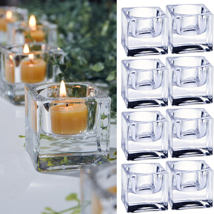 50 Candles +8 Glass Candle Holders