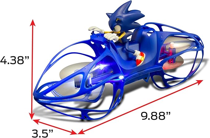 NKOK Sonic RC HoverBike Flying Toy 2.4GHz Remote Control Gyro Stabilized Altitude Hold Auto Takeoff &amp Landing Multi-Speed Stunt Flip Action USB Rechargeable Ages 6+