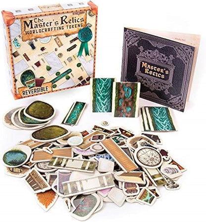 Master's Relics - RPG Item Token Accessory Set - 200+ Double-Sided Dry/Wet Erase Reversible Object Pawns for Fantasy Tabletop Roleplaying Game Terrain Tiles and Dungeon Battle Maps - D&ampD Compatibl