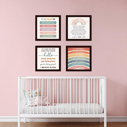 Classroom Decor School Teacher Must Haves Wooden Framed Sign - High Middle School Teachers Counseling Office Grade Room Wall Decor 8x8 Inch