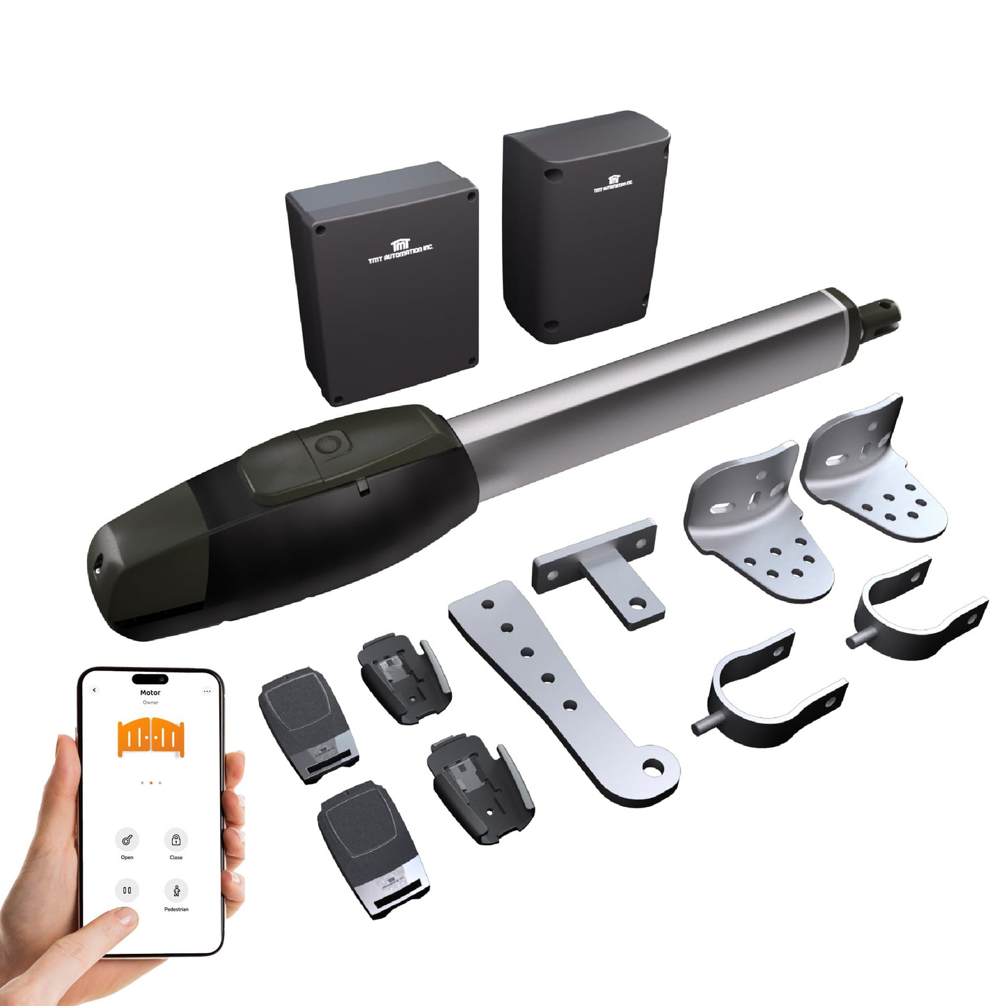 TMT Mastiff 400 Single Automatic Gate Openers Up to 8ft and 772lb Heavy Duty Swing Gate, Gate Openers with Remote Complete Kit, Electric Gate Opener for Driveway with Powerful Motor (APP Compatible)