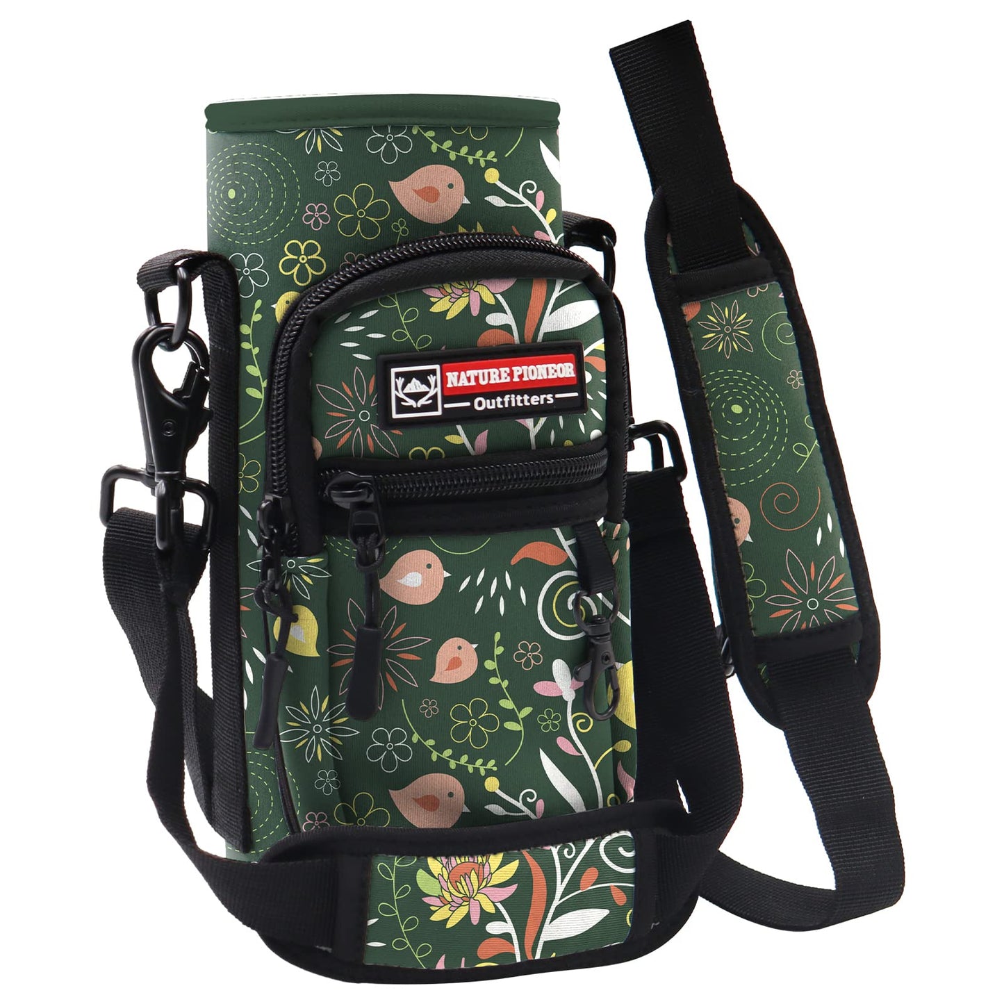 NATURE PIONEOR Water Bottle Carrier Holder Sleeve with Adjustable Strap25 32 40 oz, Insulated Water Bottle Holder Sling Bag