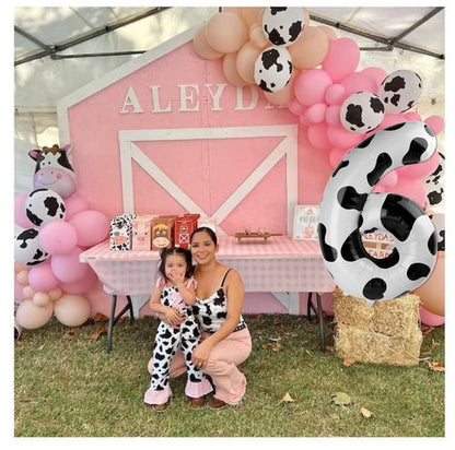 Cow Print 6 Balloon, Number Balloon 40 Inch Cow Print Party Supplies Animal Decor 6th Balloons for Birthday, 6 Birthday Balloon, Number 6 Balloon