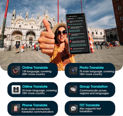 2025 Language Translator Device: Offline/Real-Time/High-Accuracy Device with 139+ Languages, Voice/Text/Offline/Photo/AI Instant Two-Way Translation, Ideal for Travel/Business/Learning