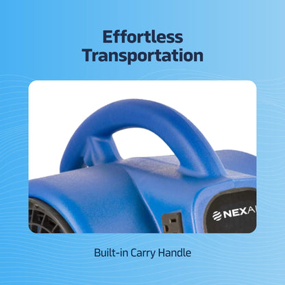 NEXAIR 1/4 HP High-Velocity Industrial Carpet Dryer 3 Speed, Powerful Air mover blower Adjustable angle, Floor drying fan, Dries, Cools, and Ventilates Attic Spaces, Work Areas, Garages