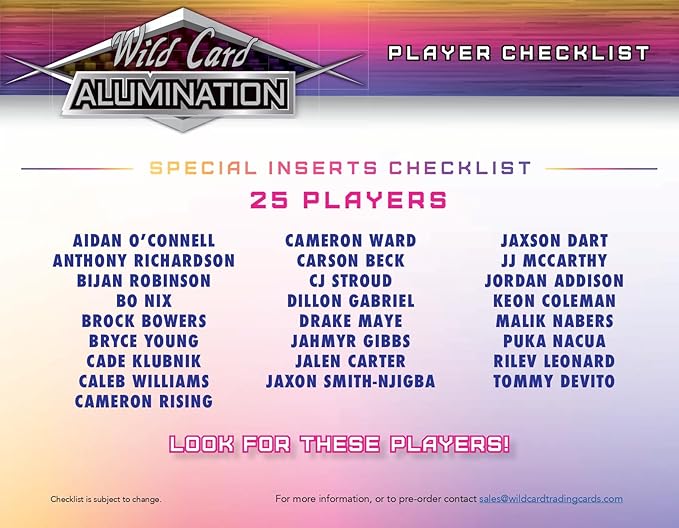 2023 Wild Card Alumination Special Rookie &amp Insert Edition Football Hobby Box 6 Encased Trading Cards Per Box
