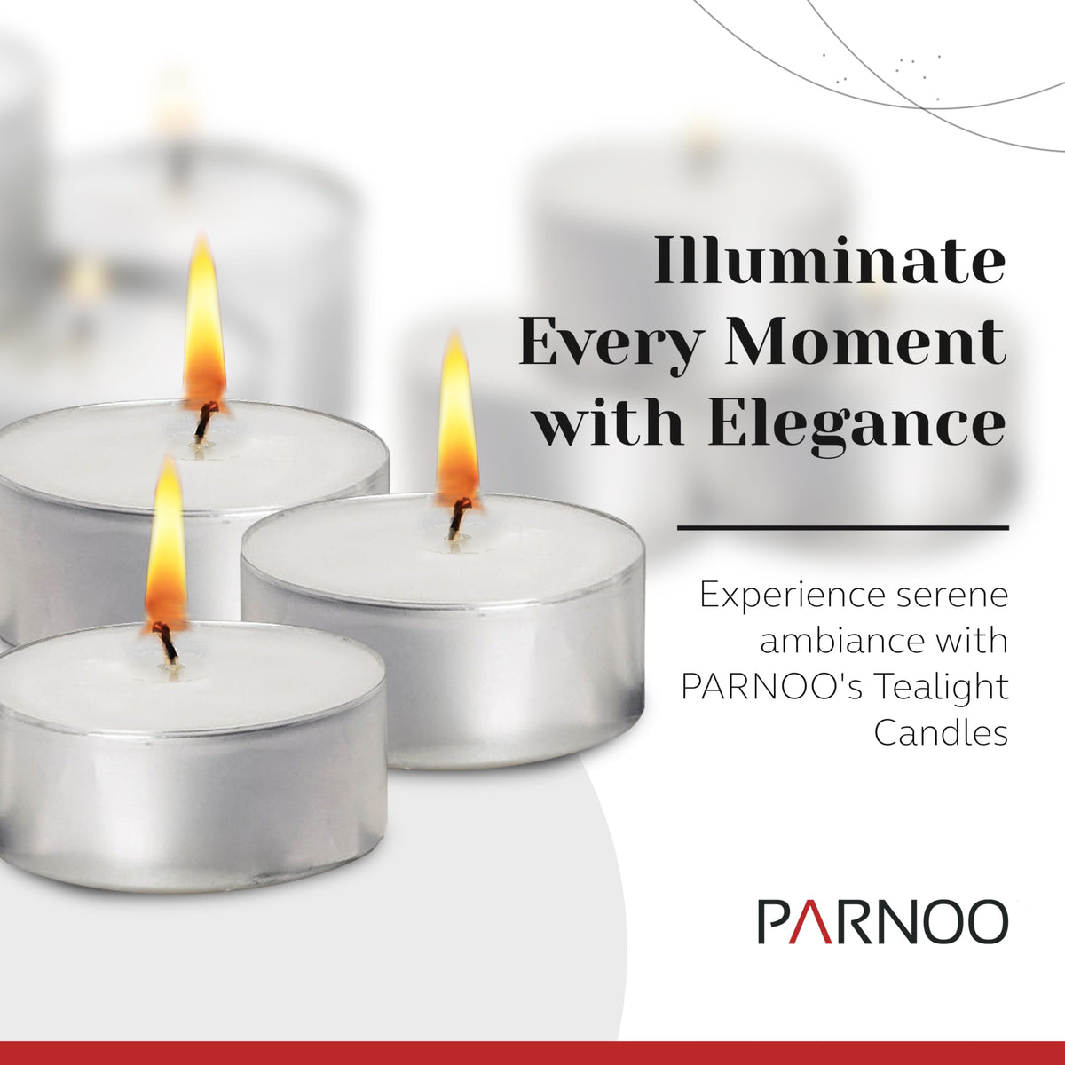 100 Pack Tealight Candles in Metal Cups - Clean White Unscented with 6 Hour Long Burning Time - Votive Candles Bulk for Romantic Dinner, Weddings, Spa & Hotels by PARNOO