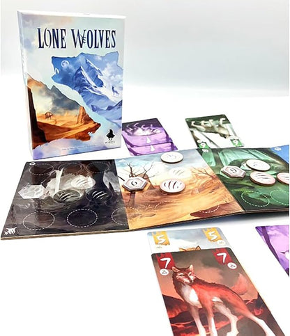 Wonderful World Board Games: Lone Wolves - Trick-Taking Area Control Board Game Head-to-Head Dueling Card Game Ages 14+ 2 Players 15+ Minutes