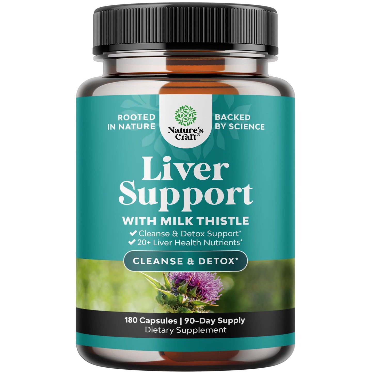 Liver Cleanse Detox & Repair 180 Capsules - Herbal Liver Support Milk Thistle Supplement - Silymarin Milk Thistle Supplements with Dandelion Root, Choline, Beetroot & Artichoke Extract