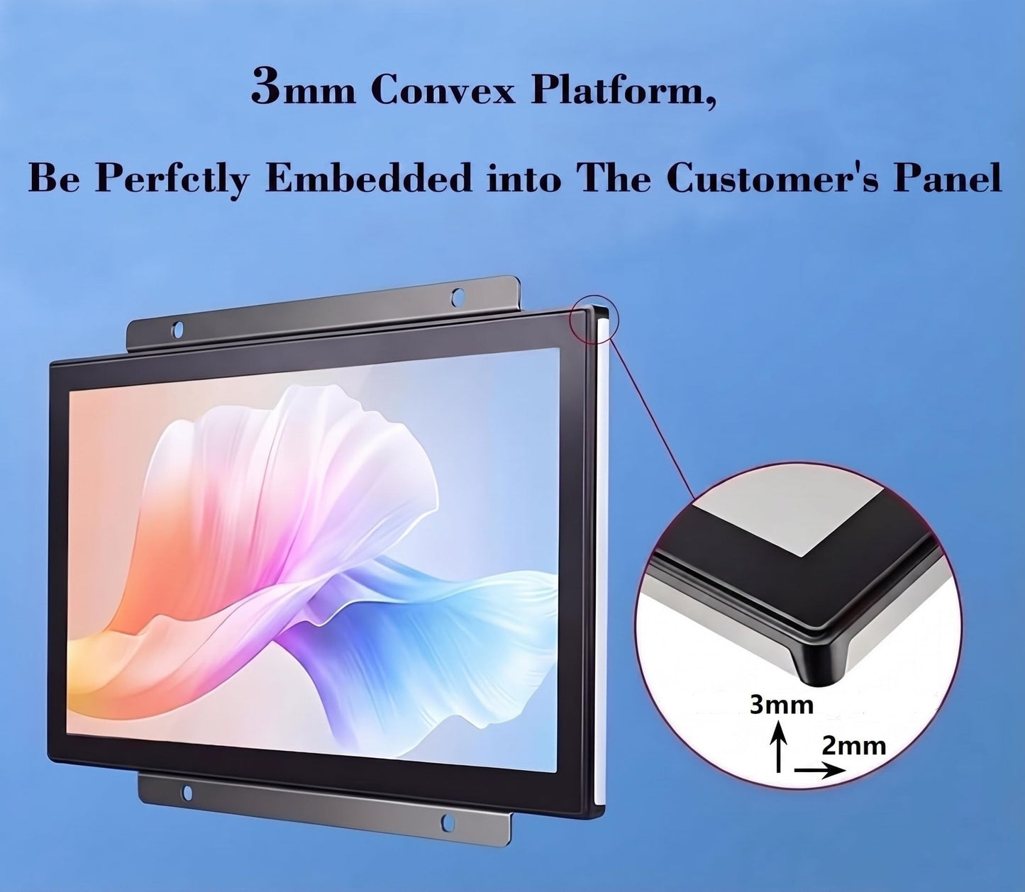 RIUIIN 18.5 Inch Industrial Touch Monitor Open Frame,1920x1080 Resolution Waterproof Impact-Resistant,dustproof and Oil Proof,VESA+Panel Mount, for Kiosk, Automation, POS，Vending,Digital Signage