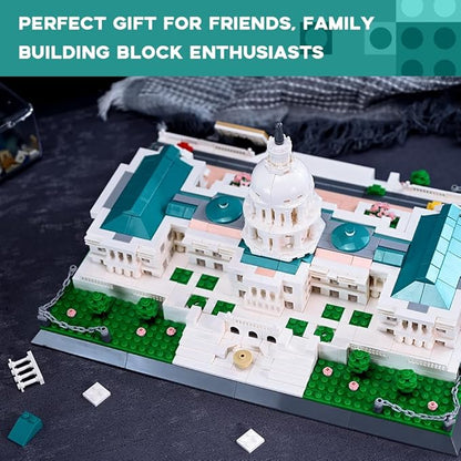 Architectural United States Capitol Building Collection Building Set Model Kit and Gift for Adults (1074 Pieces)