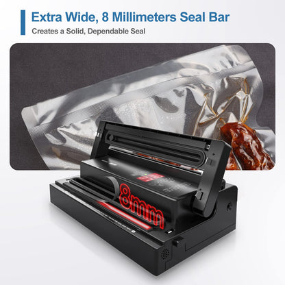 MAGIC SEAL Commercial Dual Mode Vacuum Sealer - for Textured & Smooth/Mylar Bags, 190W Food Sealer Vacuum Packing Machine with Auto Cooling System, Adjustable Air & Seal Settings -MS300