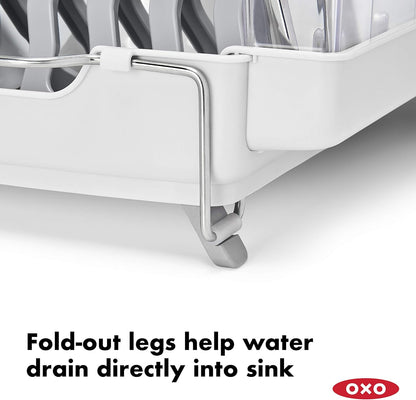 OXO Good Grips Foldaway Dish Rack - Space-Saving Design for Efficient Drying | Compact & Durable