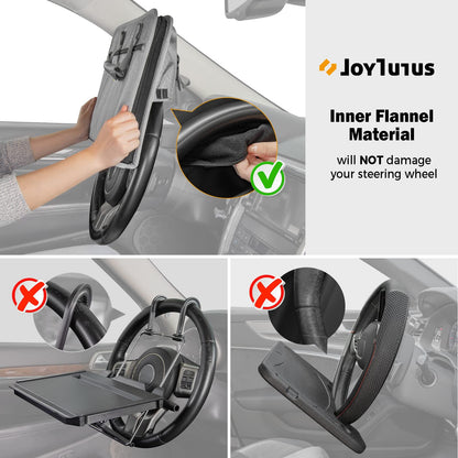 JOYTUTUS 3 in 1 Steering Wheel Eating Tray, Car Back Seat Laptop Desk, Multifunctional Office Bag, Car Work Table for Writing, Car Organizer for Kids, Commuters, Family