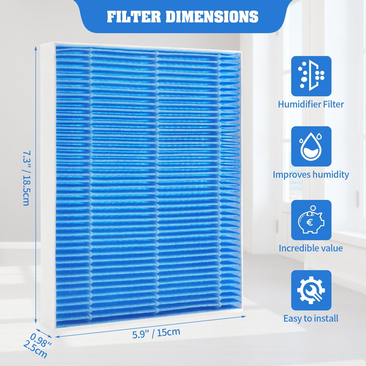 Gazeer 12-Pack Replacement Filters Compatible with LEVOIT Superior 6000S Smart Evaporative Humidifier + 6-Pack Top Fill Humidifier Replacement Filters Compatible with LEVOIT Humidifiers