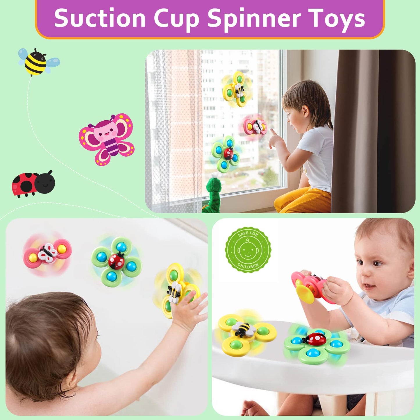 Weilim Baby Toys for 6 to 12 Months, Montessori Sensory Bins & Teething Toys, 6 in 1 Stacking Blocks, Rings, Eggs, Spinner, Crab Shape, 27 Pieces, Ages 6-36 Months