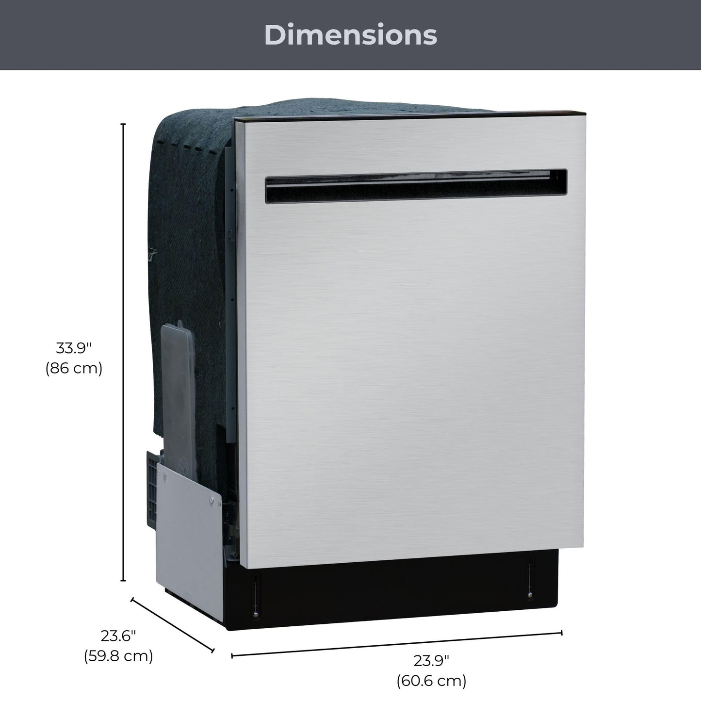 Kenmore 24" Built‑In Dishwasher with 3 Racks, Stainless Steel Tub, Top Control, Energy Efficient, Ultra‑Quiet 49 dBA, High‑Capacity Dishwasher – Stainless Steel