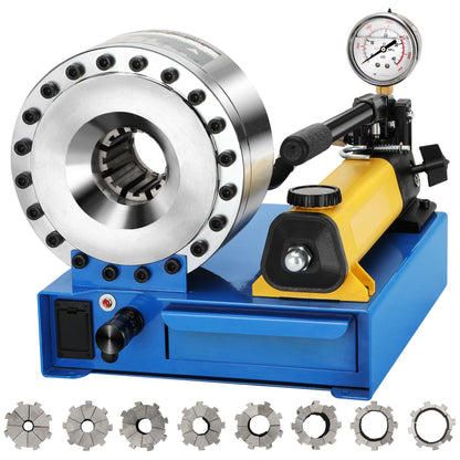 High Pressure Hydraulic Hose Line Crimping Tool With 8 Dies, Hydraulic Line Crimping Tool For Most Braided Hose Diameters 0.24” - 1.7”