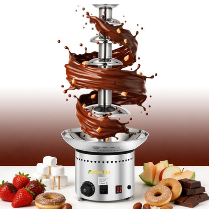 Flyseago Commercial Chocolate Fountain| 6 Tiers 19 lb Capacity| Large Hot Chocolate Fondue Tower| Stainless Steel Chocolate Melting Heating Machine for Nacho Cheese, Liqueurs, Party, Wedding