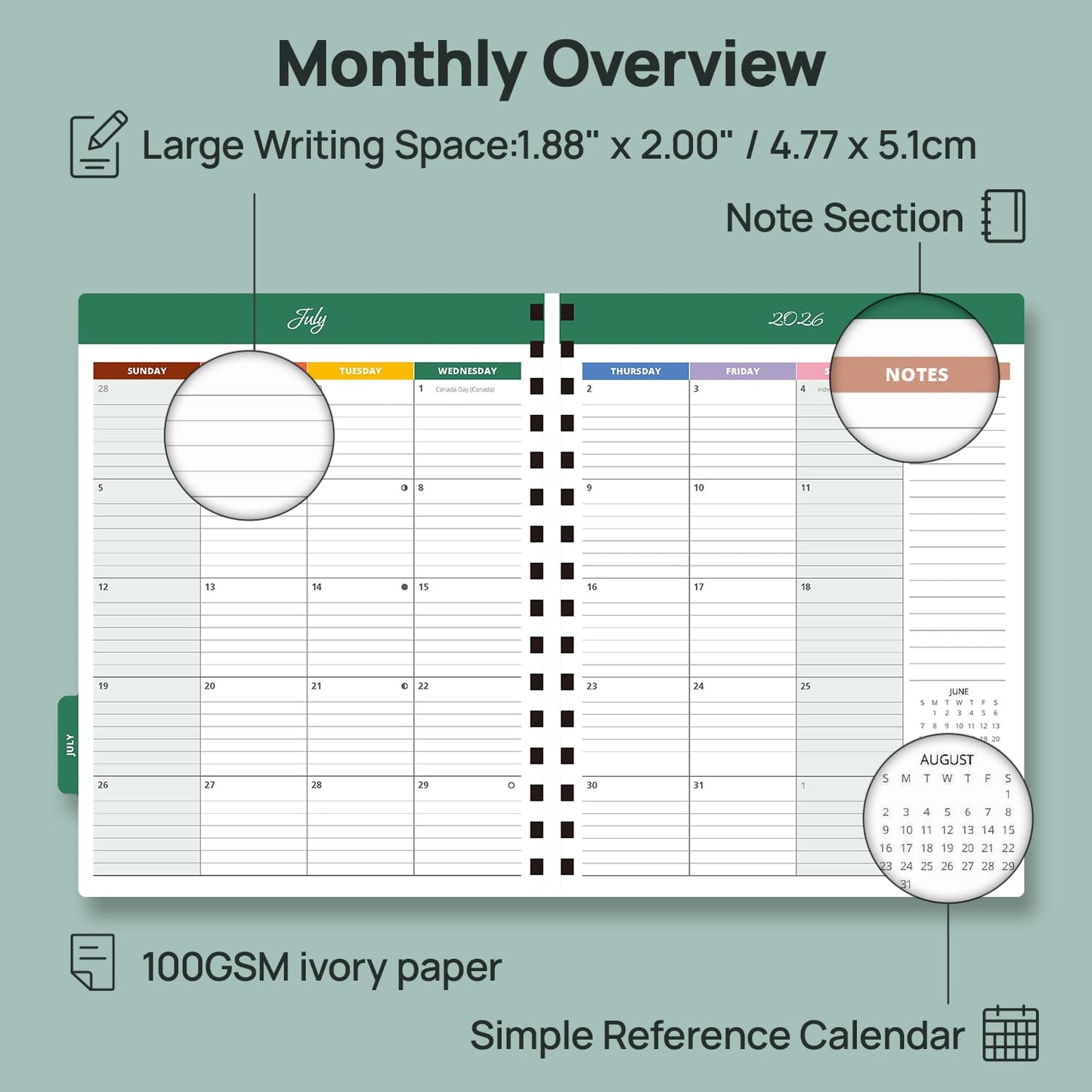POPRUN Teacher Planner 2026-2027, 8.5" x 11", Academic Lesson Plan Book for Teachers (July 26-June 27) Weekly and Monthly with Gradebook, 2-Sided Pocket, Flexible PP Cover for Classroom, Black