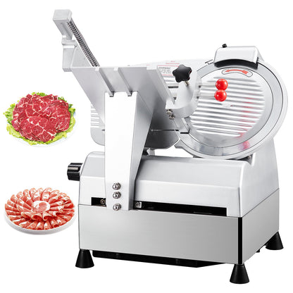 Automatic Electric Meat Slicer, 12 in Non-sticky Stainless Blade, Electric Frozen & Deli Meat Cheese Ham Food Slicer with Sharpening Stone, Adjustable Slice Thickness, for Home & Commercial Use, 850W