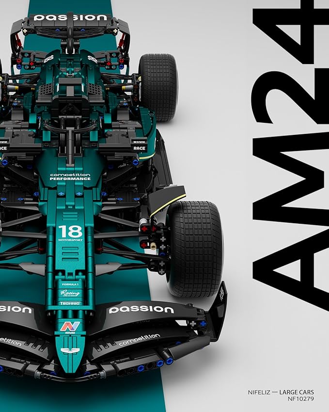 Nifeliz AM24 Formula 1 Racing Car Building Set 1:8 Scale Collectible Set for Adults Authentically Detailed Build and Display Model for Home or Office Décor (2351PCS NF10279)