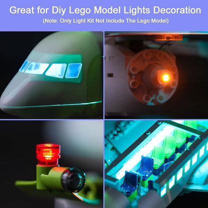 Upgraded Led Light Kit Compatible with Lego Passenger Airplane Building Set Lights Decoration Compatible with Lego 60367 Gift Idea for Girls Boys (Model Not Included)