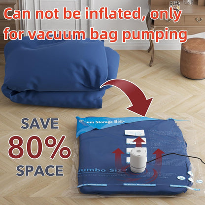 24 Pack Vacuum Storage Bags with Electric Pump, (5 Jumbo, 5 Large, 5 Medium, 5 Small, 4 Roll Up Bags) Space Saver Bag for Clothes, Mattress, Blanket, Duvets, Pillows, Comforters,Travel