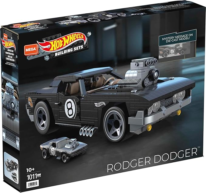 Mega Hot Wheels Rodger Dodger Racecar Building Set with 700 Pieces Toy Gift Set for Adult Builders