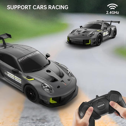 RASTAR Porsche 911 GT2 RS Model Car 1:24 Scale RC Porsche 911 GT2 RS Clubsport 25 Remote Control Car for for Kids Adults RC Sports Supercar Grey