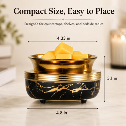 Mocosa Ceramic Wax Melt Warmer 3-in-1 Candle Warmer Electric Wax Warmer for Scented Wax Melter Burner for Home,Office, for Mom Women（Black Gold）