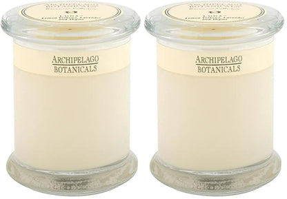 Archipelago Botanicals Luna Glass Jar Candle, Lemon Verbena, Lavender and Thyme Scent, Lead-Free Candle Wicks, Burns Approx. 60 Hours (8.6 oz) (Pack of 2)