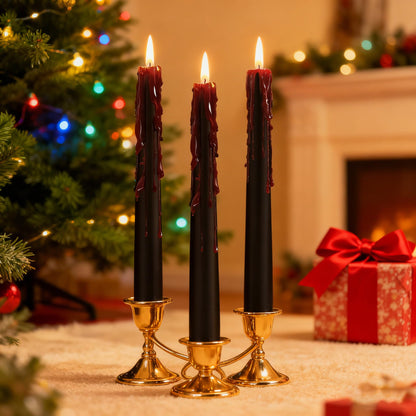 Black Taper Candles, 6 Pack 10In Black Candlesticks Unscented Tapered Candle Sticks for Home Decoration, Holiday Tables, Weddings, Restaurants & Business Events