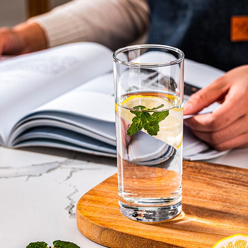 binsakao Premium Highball Glass Set - Elegant Tom Collins Glasses Set of 6-9 oz Tall Drinking Water Glasses - Bar Glassware for Mojito, Whiskey, Cocktail