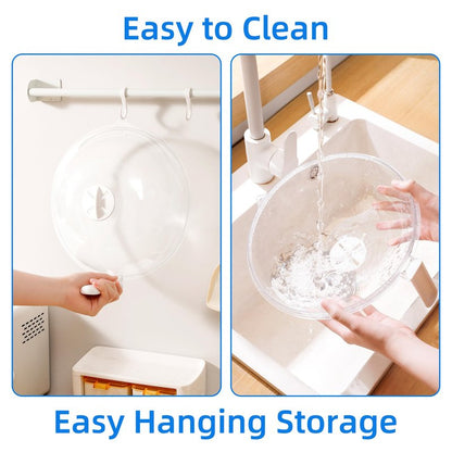 LZLOOK Microwave Splatter Cover with Tray, 10 Inch Microwave Food Cover with Handle, BPA-Free Vented Splash Guard Lid, Cookware & Bakeware Serving Dish Cover, Plate Cover, Dishwasher Safe