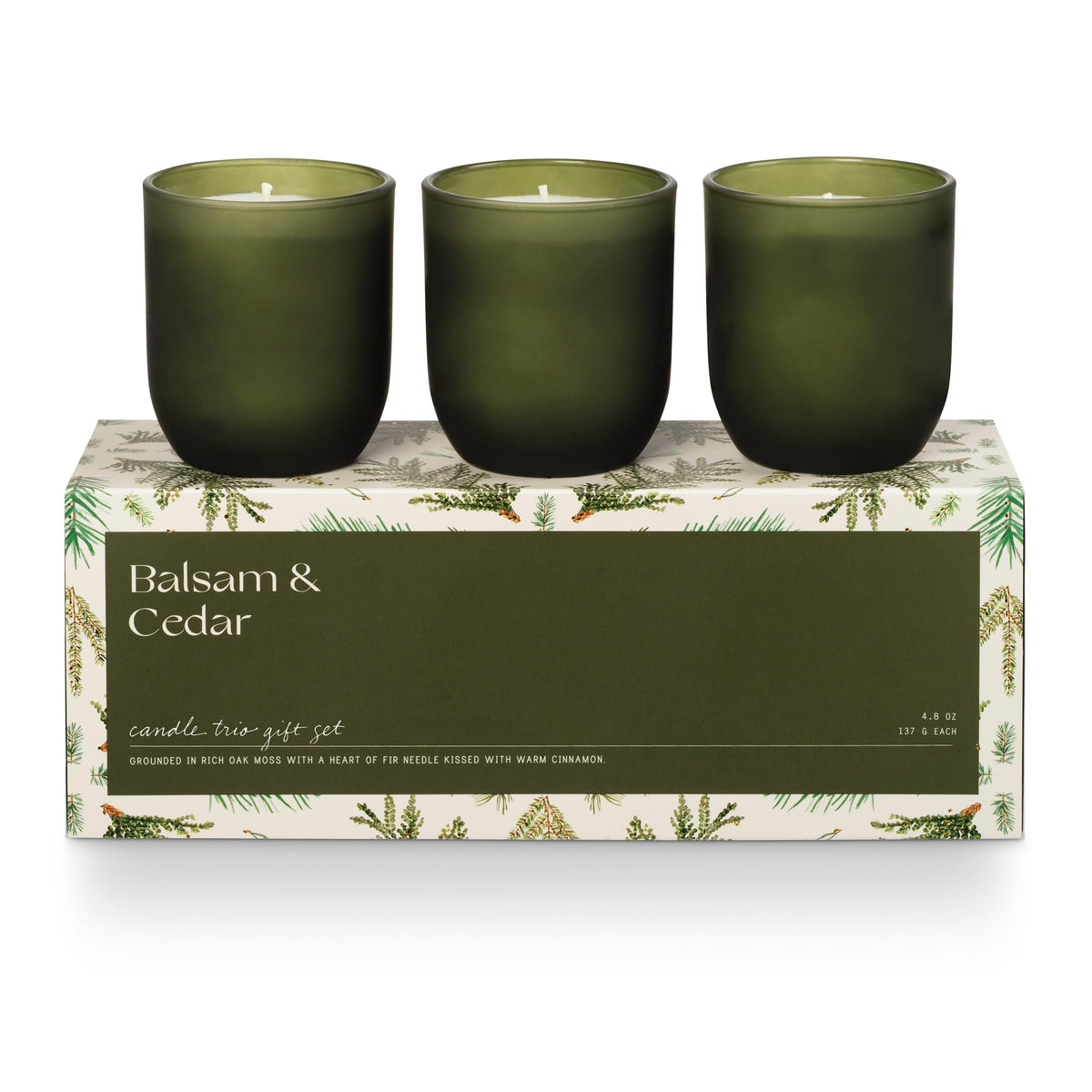 Illume Candle Trio Gift Set, Balsam & Cedar