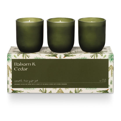 Illume Candle Trio Gift Set, Balsam & Cedar