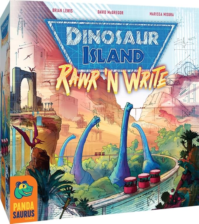 Dinosaur Island Rawr and Write Board Game - Build Your Dino Theme Park! Strategy Game Fun Family Game for Kids and Adults Ages 10+ 1-4 Players 30-45 Minute Playtime Made by Pandasaurus Games