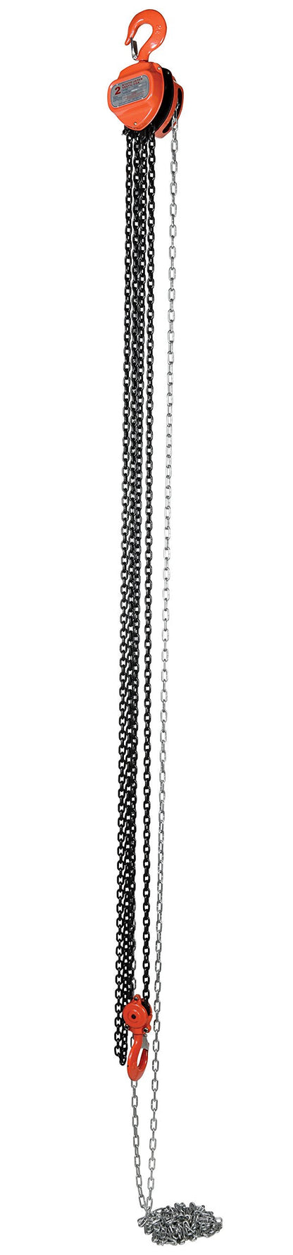 Vestil HCH-4-15 Steel Manual Chain Hoist 15 Ft. Lift 4,000 Lb. Capacity Orange